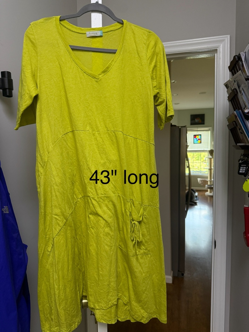 Chalet V-Neck Short Sleeve Midi Dress in Chartreuse